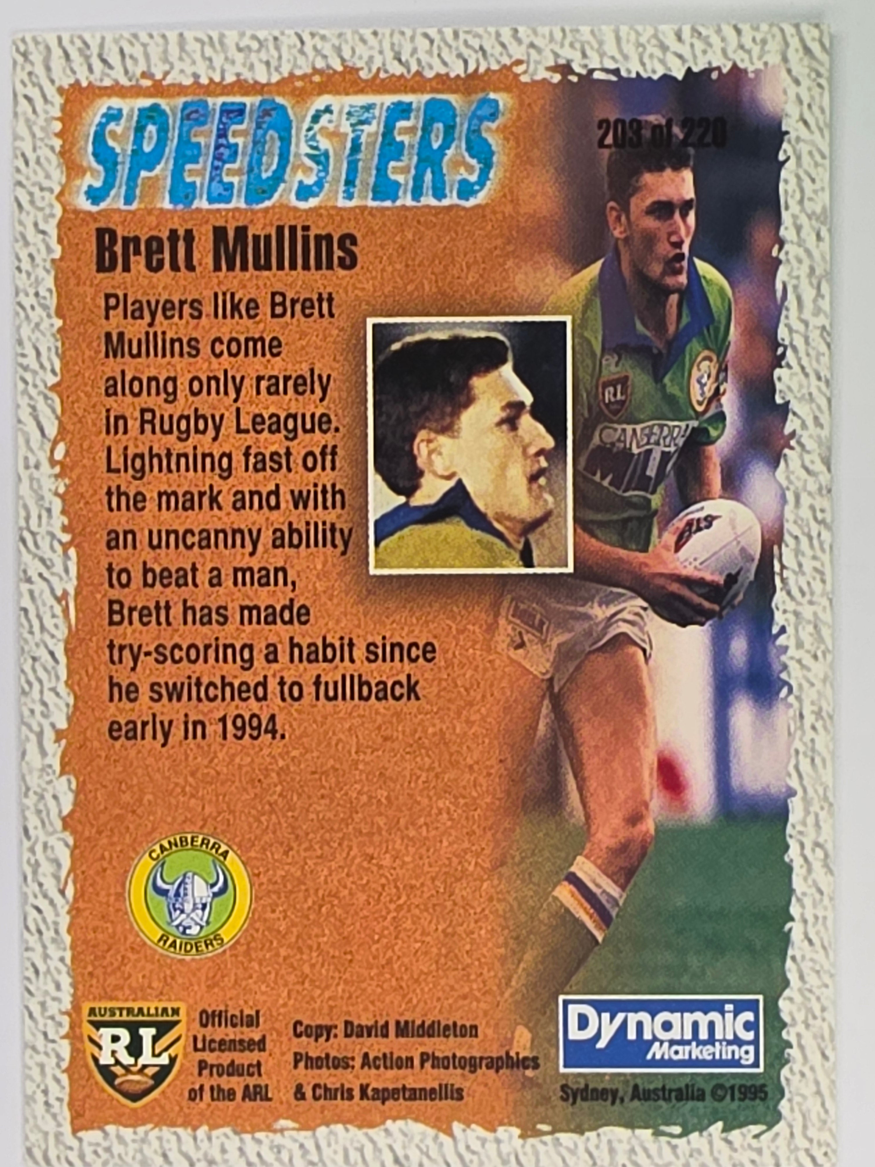 NRL 1995 Dynamic Series 2 | Base Card #203 | Brett Mullins | Canberra Raiders