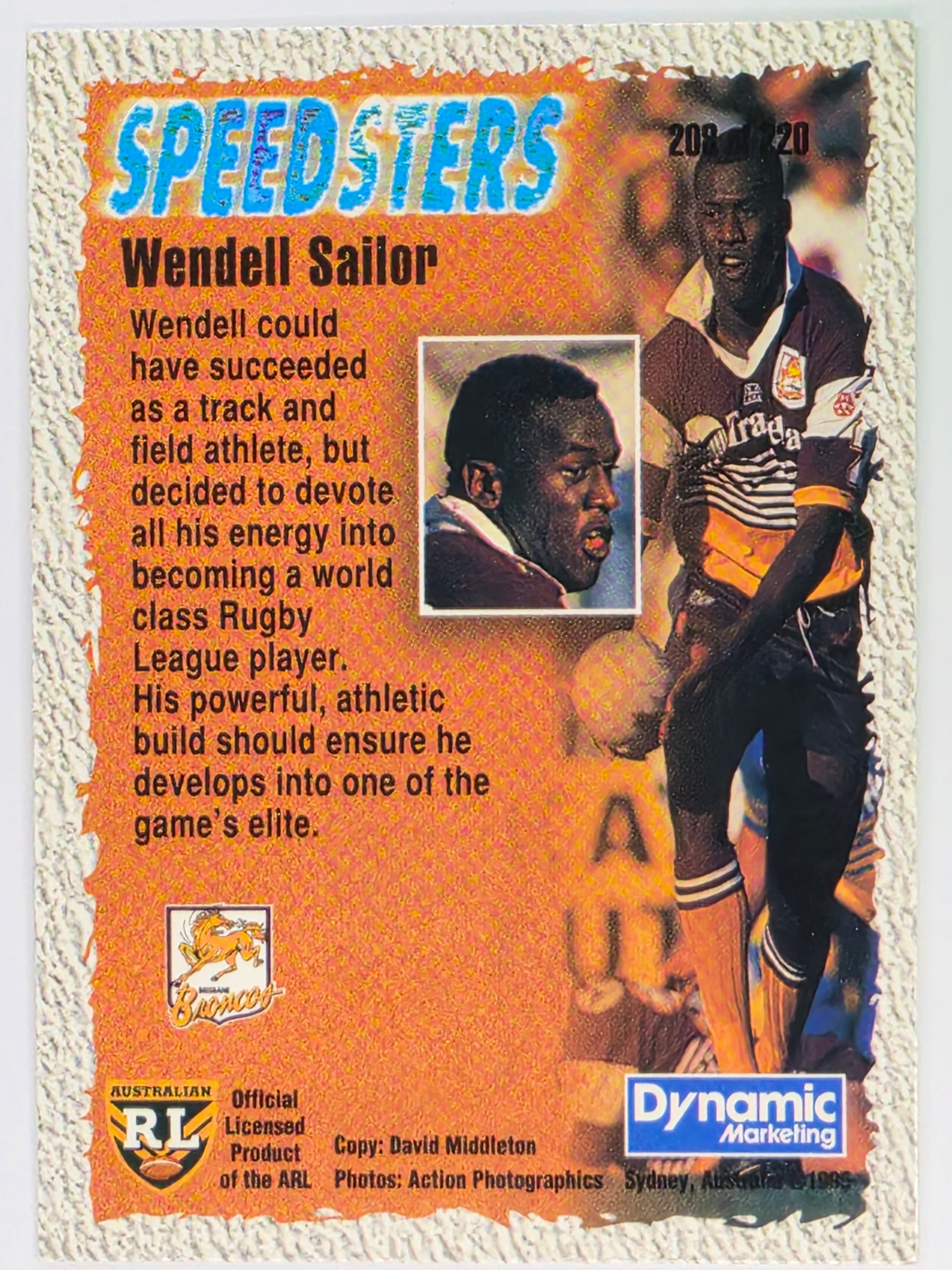 NRL 1995 Dynamic Series 2 | Base Card #208 | Wendell Sailor | Brisbane Broncos
