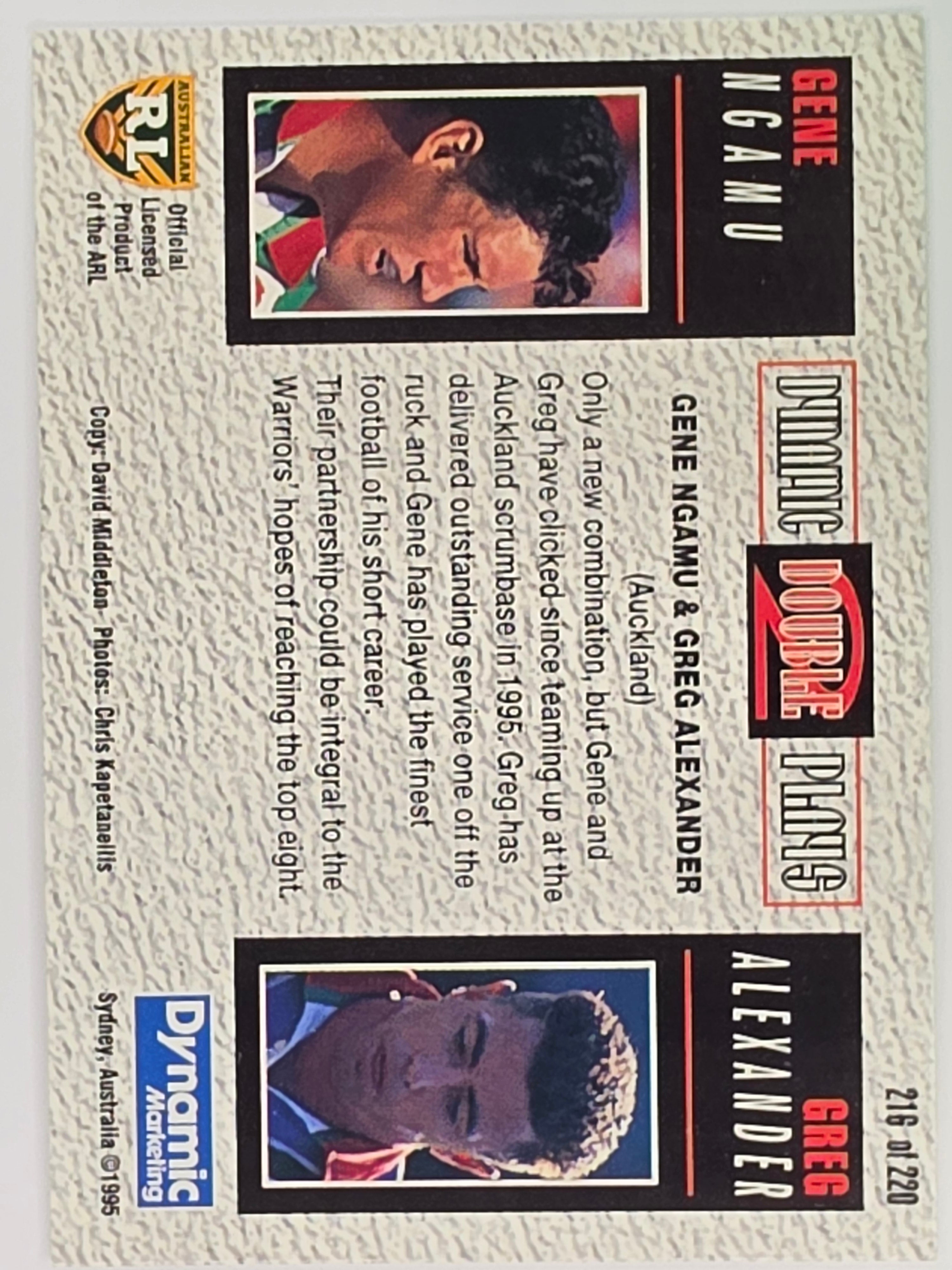 NRL 1995 Dynamic Series 2 | Base Card #216 | Gene Ngamu / Greg Alexander | Auckland Warriors