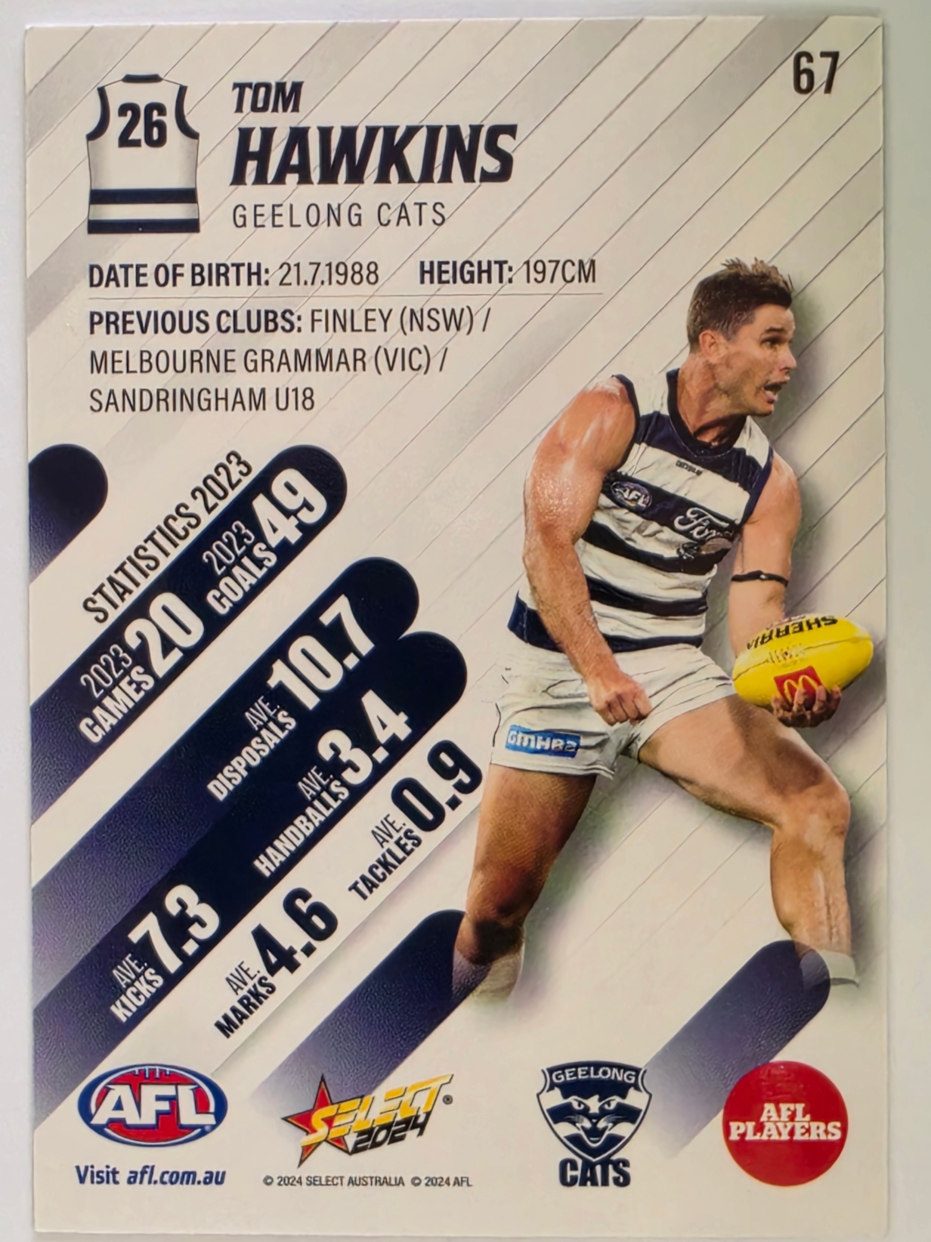 AFL 2024 Footy Stars | Base Card #67 | T. HAWKINS | Geelong Cats