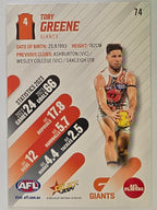 AFL 2024 Footy Stars | Base Card #74 | T. GREENE | Giants