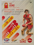 AFL 2024 Footy Stars | Base Card #84 | B. KING | Gold Coast Suns