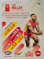 AFL 2024 Footy Stars | Base Card #86 | T. MILLER | Gold Coast Suns