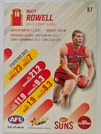 AFL 2024 Footy Stars | Base Card #87 | M. ROWELL | Gold Coast Suns