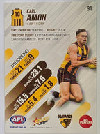 AFL 2024 Footy Stars | Base Card #91 | K. AMON | Hawthorn