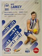 AFL 2024 Footy Stars | Base Card #113 | N. LARKEY | North Melbourne