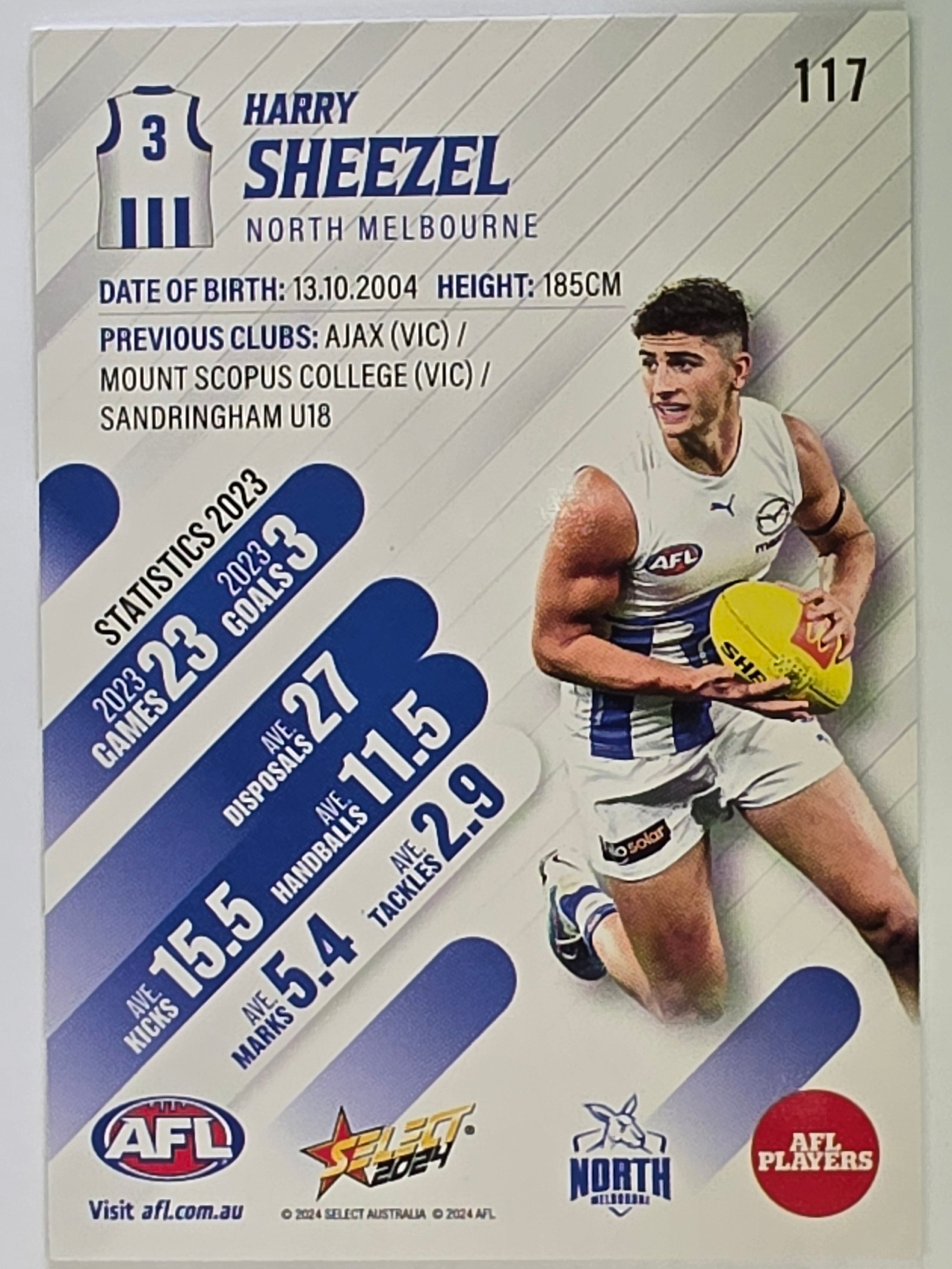 AFL 2024 Footy Stars | Base Card #117 | H. SHEEZEL | North Melbourne