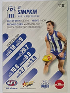 AFL 2024 Footy Stars | Base Card #118 | J. SIMPKIN | North Melbourne