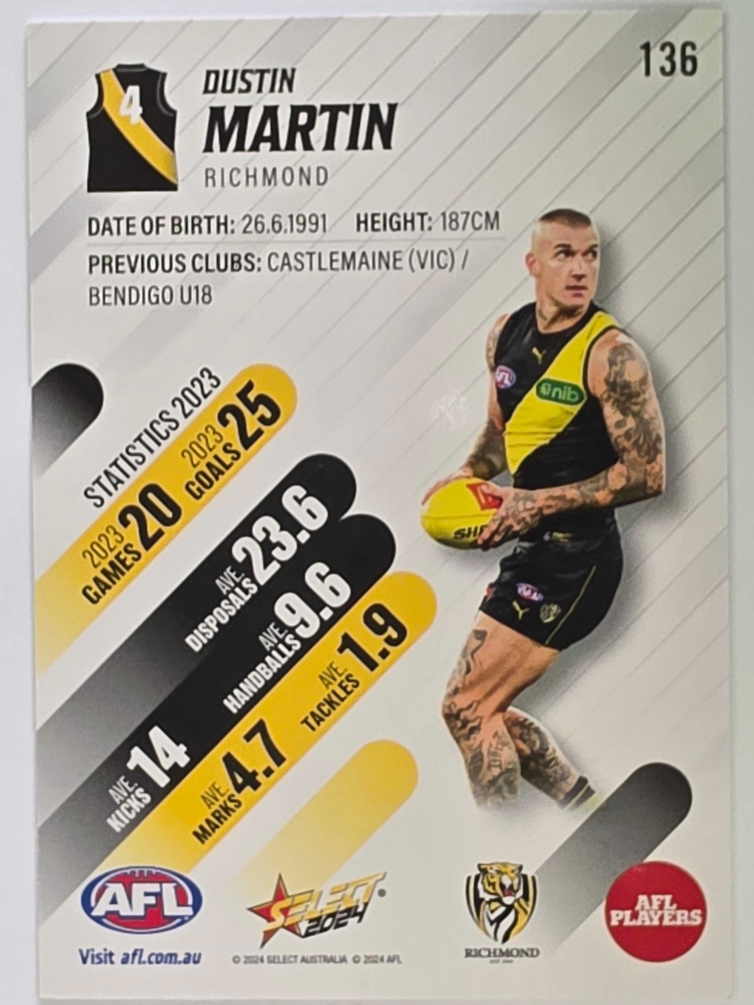 AFL 2024 Footy Stars | Base Card #136 | D. MARTIN | Richmond