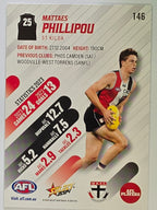 AFL 2024 Footy Stars | Base Card #146 | M. PHILLIPOU | St Kilda