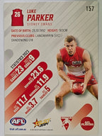 AFL 2024 Footy Stars | Base Card #157 | L. PARKER | Sydney Swans