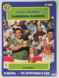 NRL 1990 Stimorol | Base Card #007 | Glenn Lazarus | Canberra Raiders