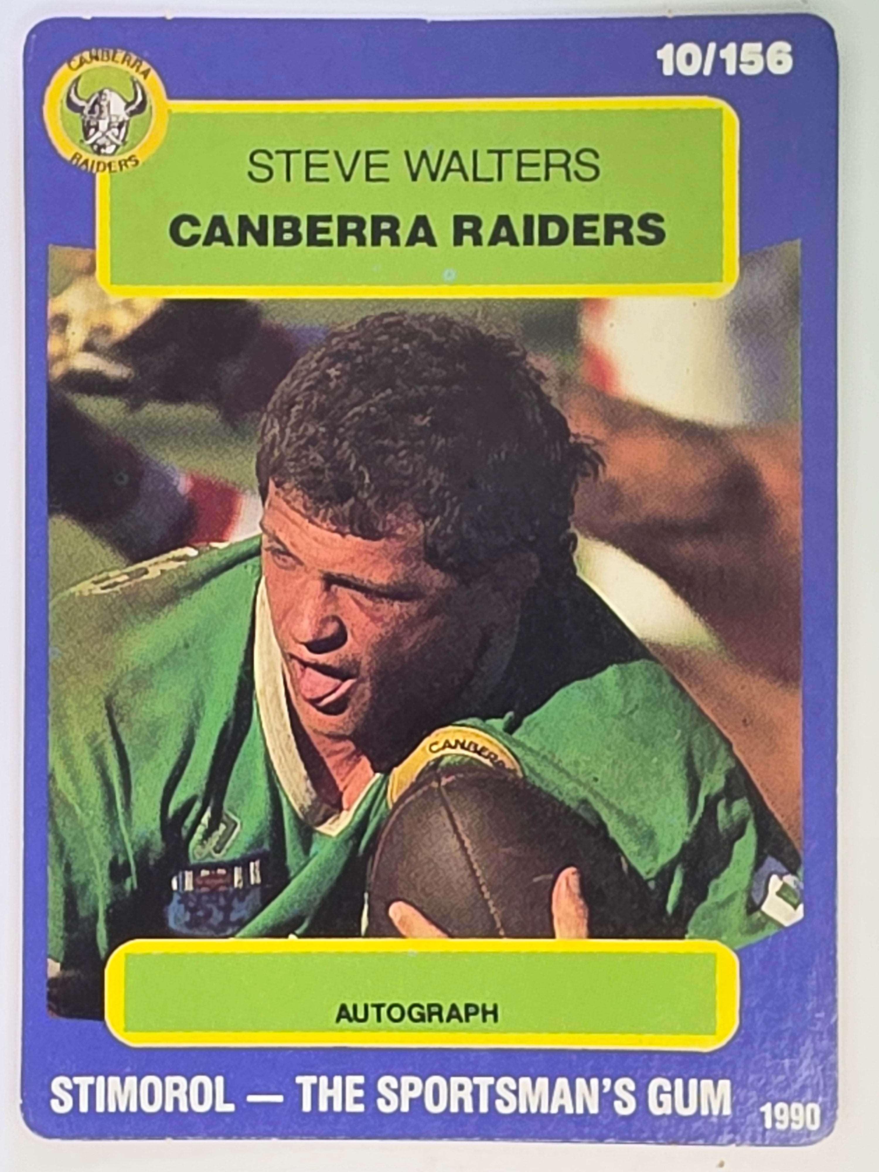 NRL 1990 Stimorol | Base Card #010 | Steve Walters | Canberra Raiders