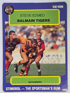 NRL 1990 Stimorol | Base Card #013 | Steve Edmed | Balmain Tigers