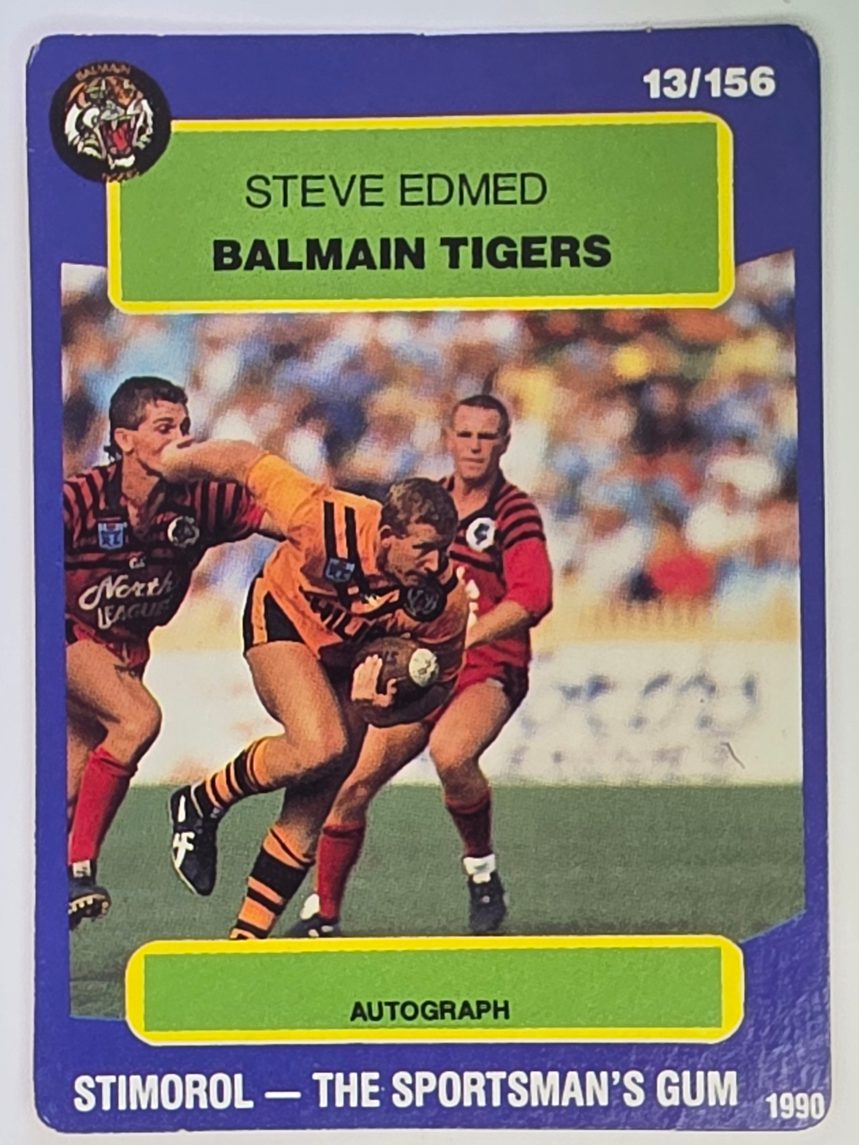 NRL 1990 Stimorol | Base Card #013 | Steve Edmed | Balmain Tigers