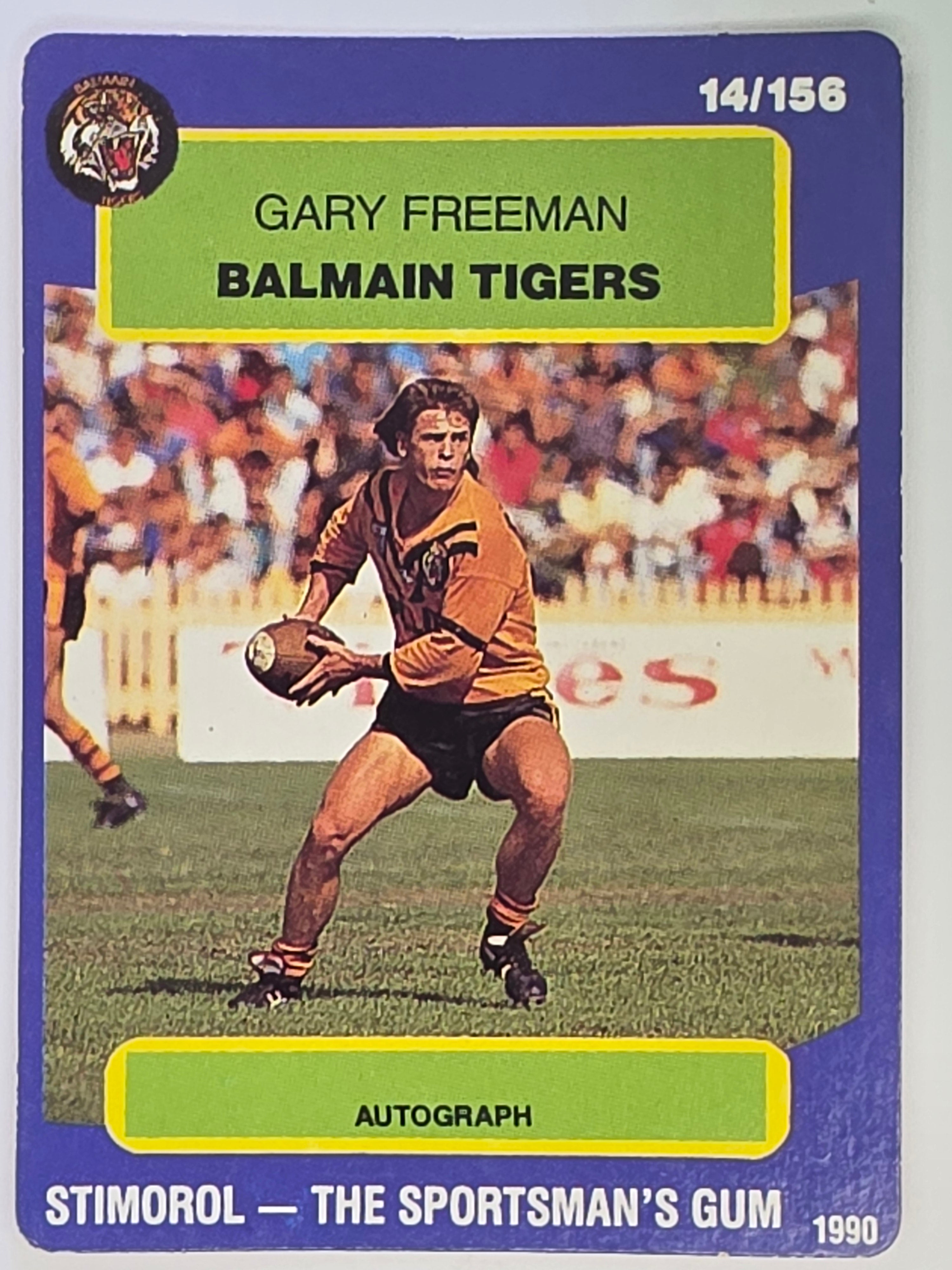 NRL 1990 Stimorol | Base Card #014 | Gary Freeman | Balmain Tigers