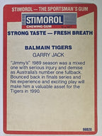 NRL 1990 Stimorol | Base Card #016 | Garry Jack | Balmain Tigers