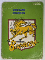NRL 1990 Stimorol | Base Card #021 | Brisbane Broncos Logo (Damaged)
