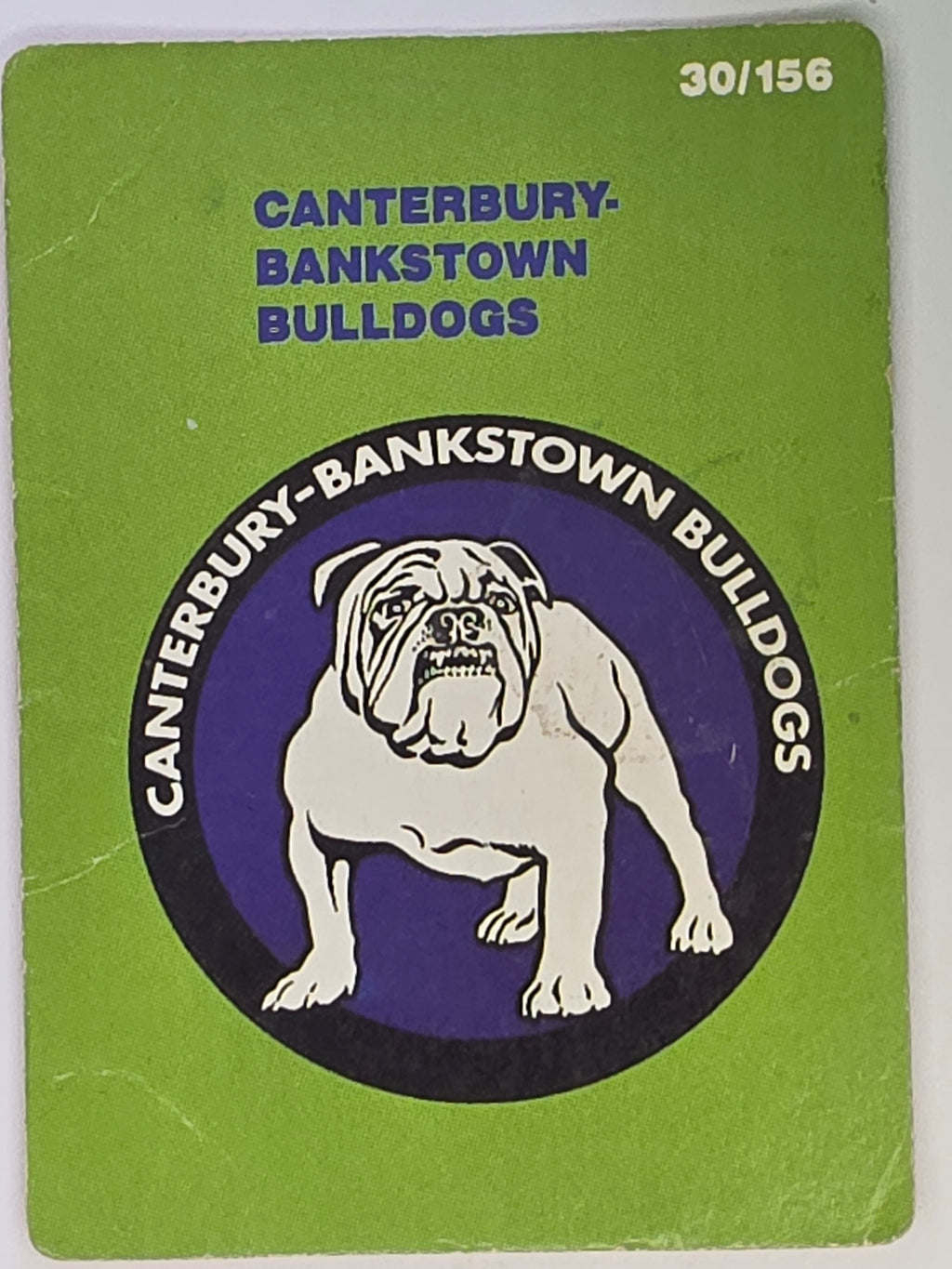 NRL 1990 Stimorol | Base Card #030 | Canterbury Bankstown Bulldogs Logo