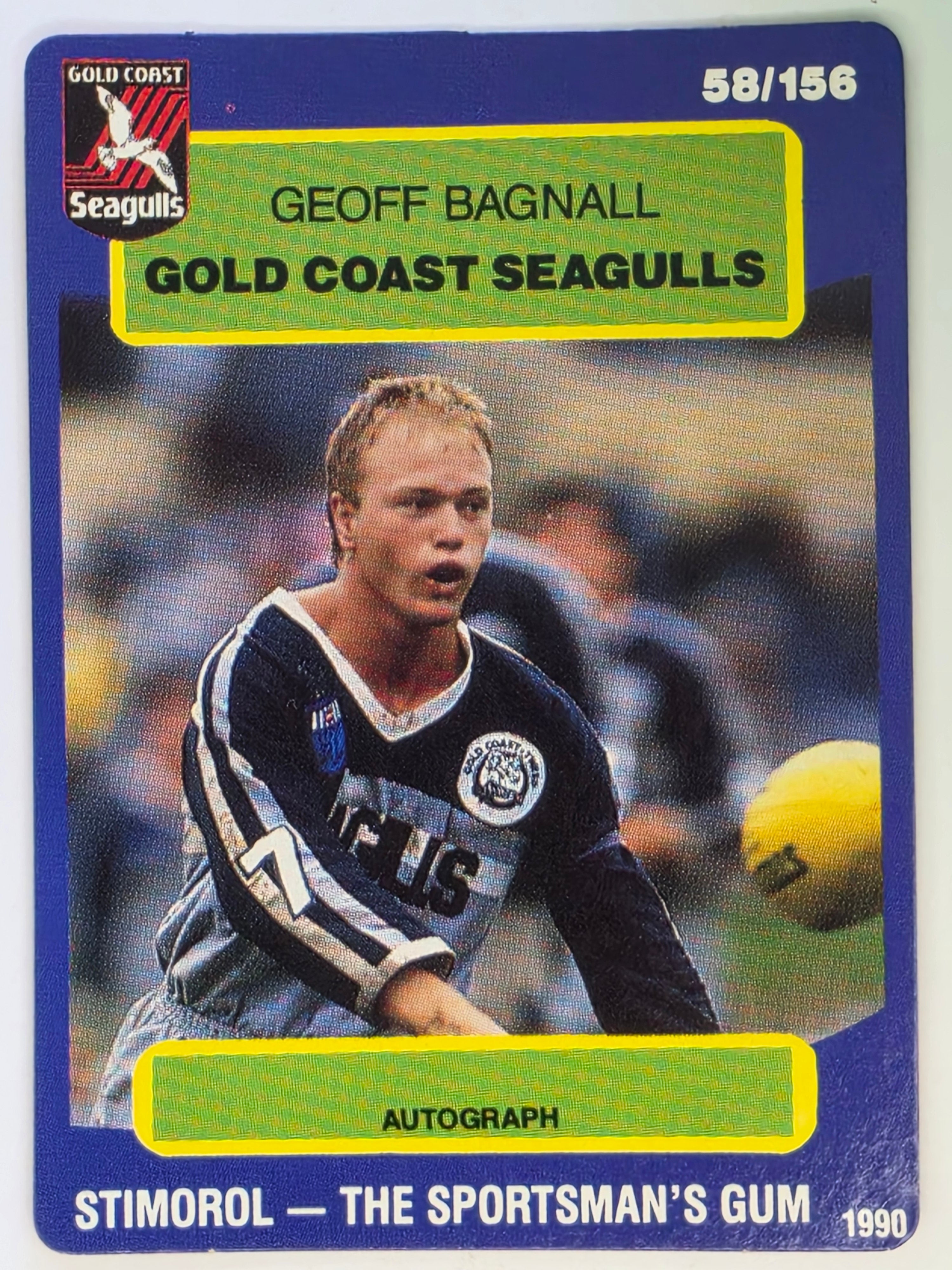 NRL 1990 Stimorol | Base Card #058 | Geoff Bagnall | Gold Coast Seagulls