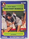 NRL 1990 Stimorol | Base Card #061 | Ron Gibbs | Gold Coast Seagulls