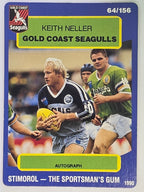 NRL 1990 Stimorol | Base Card #064 | Keith Neller | Gold Coast Seagulls