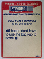 NRL 1990 Stimorol | Base Card #065 | Greg Whitbread | Gold Coast Seagulls