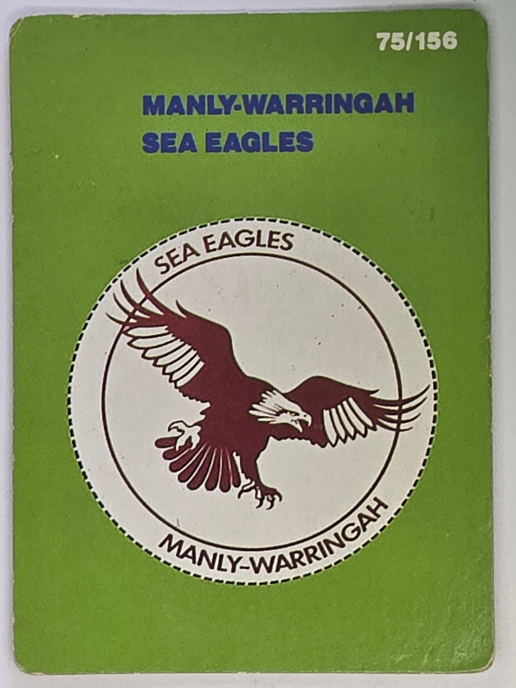 NRL 1990 Stimorol | Base Card #075 | Manly Warringah Sea Eagles Logo