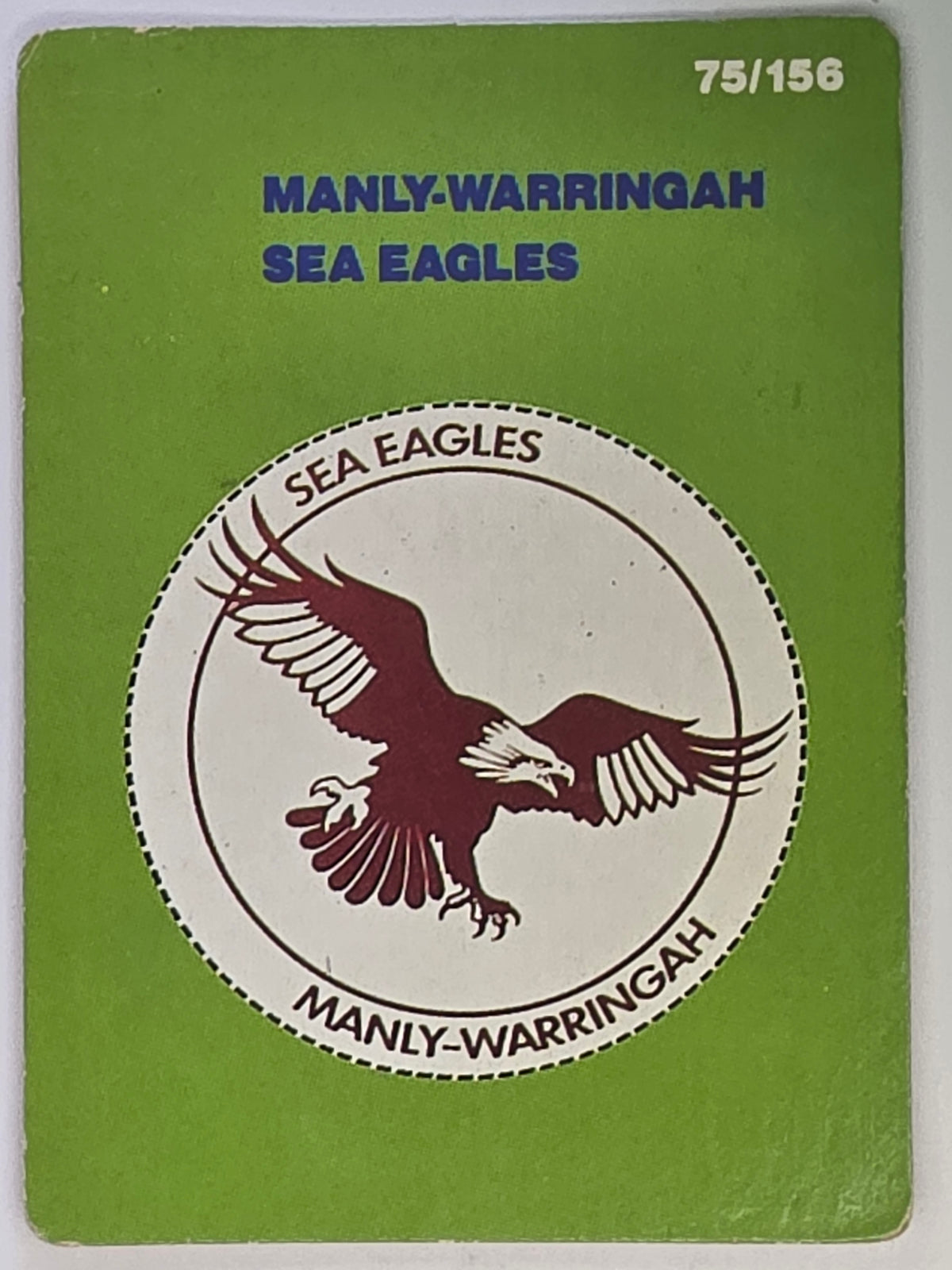 NRL 1990 Stimorol | Base Card #075 | Manly Warringah Sea Eagles Logo