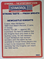 NRL 1990 Stimorol | Base Card #084 | Newcastle Knights Logo