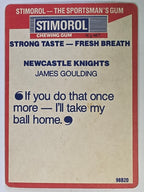 NRL 1990 Stimorol | Base Card #087 | James Goulding | Newcastle Knights