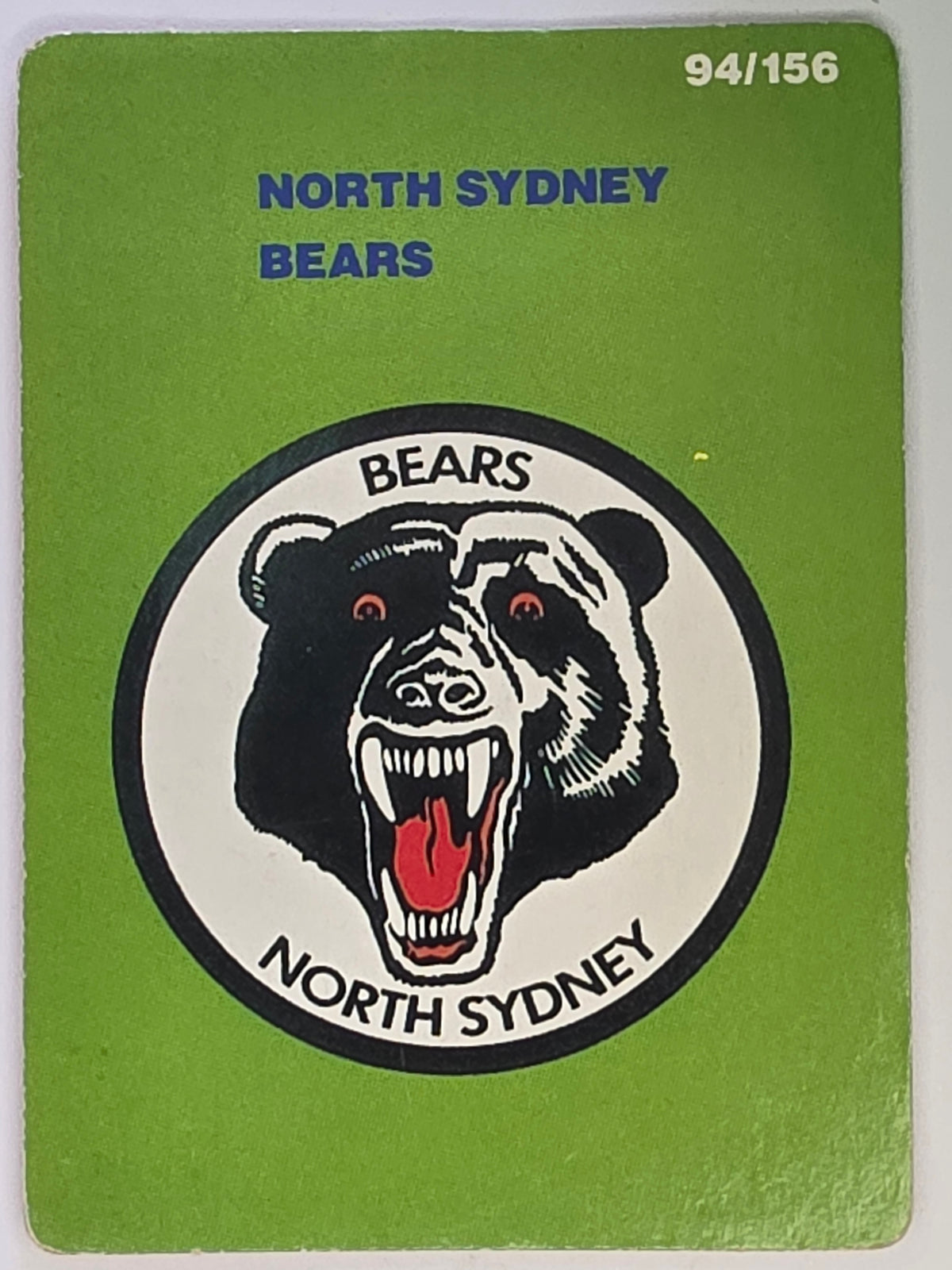 NRL 1990 Stimorol | Base Card #094 | North Sydney Bears Logo