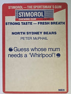 NRL 1990 Stimorol | Base Card #101 | Peter McPhail | North Sydney Bears