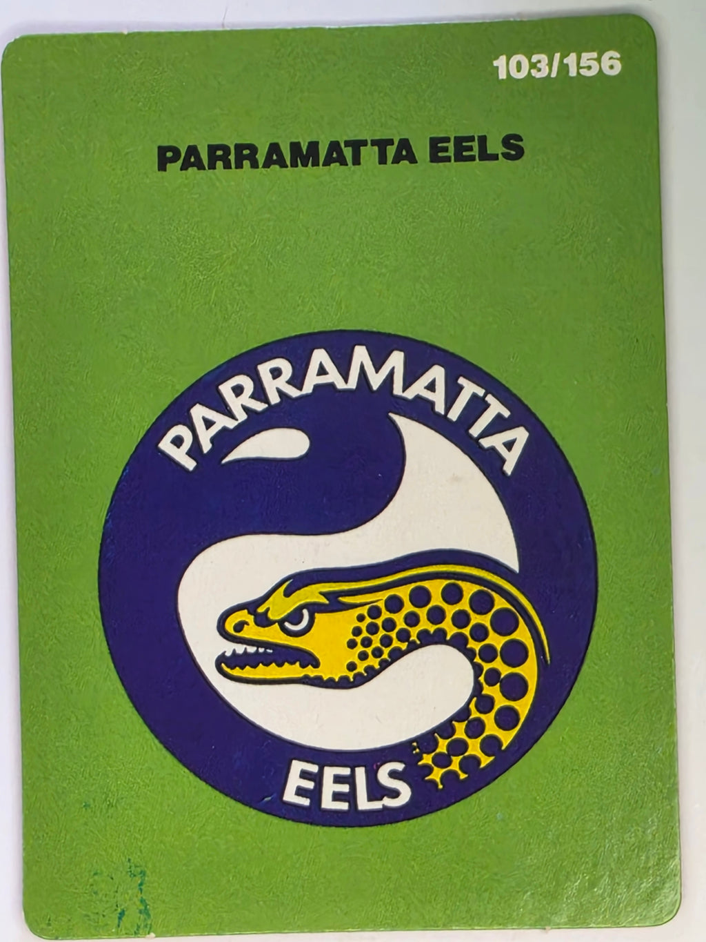 NRL 1990 Stimorol | Base Card #103 | Parramatta Eels Logo