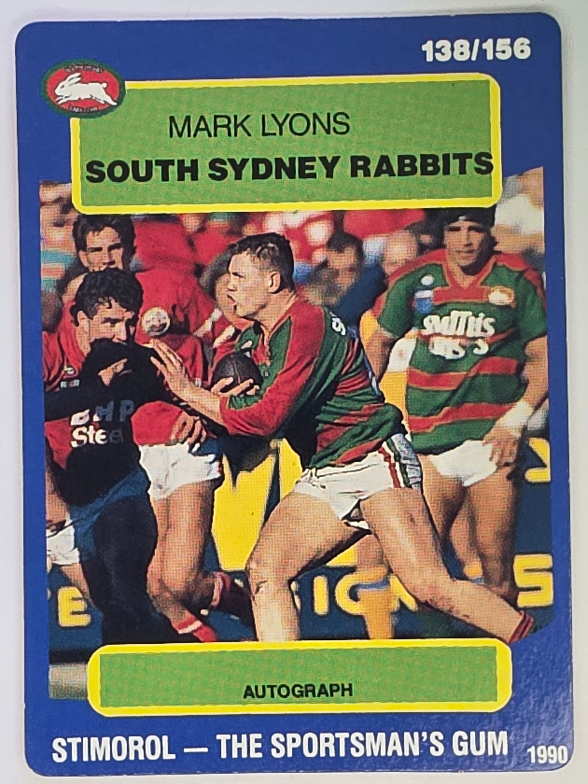 NRL 1990 Stimorol | Base Card #138 | Mark Lyons | South Sydney Rabbitohs