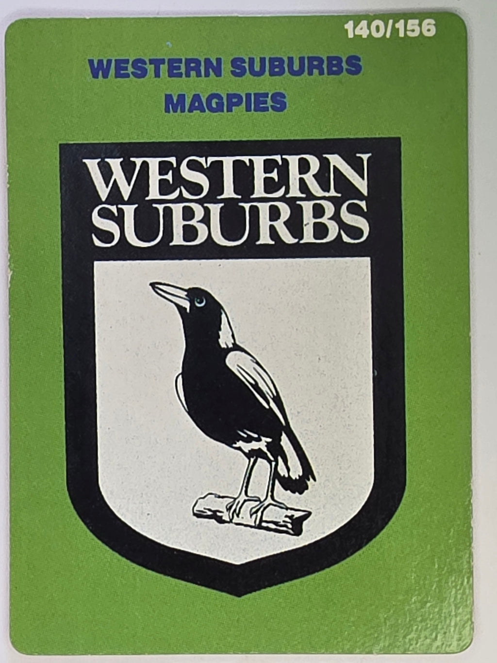 NRL 1990 Stimorol | Base Card #140 | Western Suburbs Magpies Logo