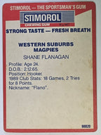 NRL 1990 Stimorol | Base Card #143 | Shane Flanagan | Western Suburbs Magpies