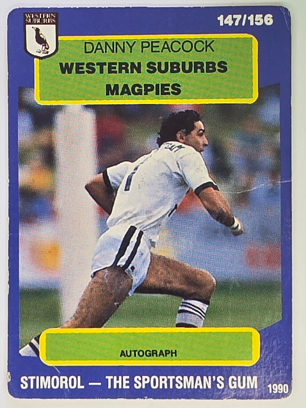 NRL 1990 Stimorol | Base Card #147 | Danny Peacock | Western Suburbs Magpies