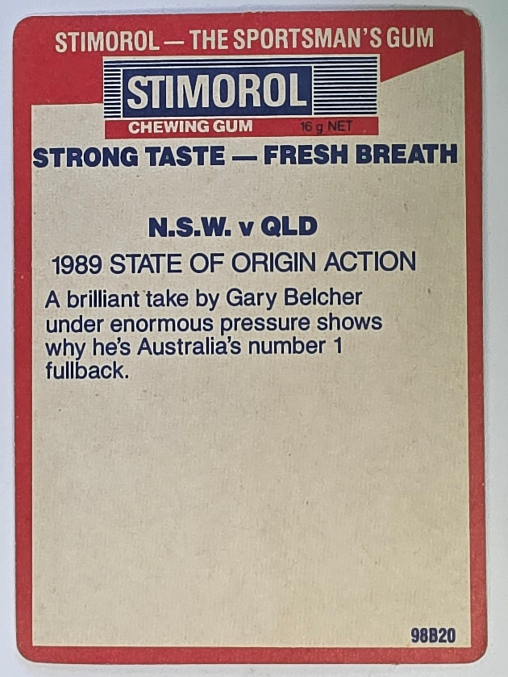 NRL 1990 Stimorol | Base Card #150 | 1989 State of Origin