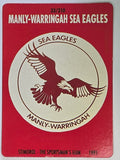 NRL 1991 Stimorol | Base Card #033 | Manly Warringah Sea Eagles Logo
