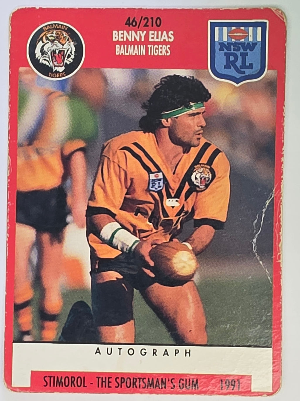 NRL 1991 Stimorol | Base Card #046 | Benny Elias | Balmain Tigers