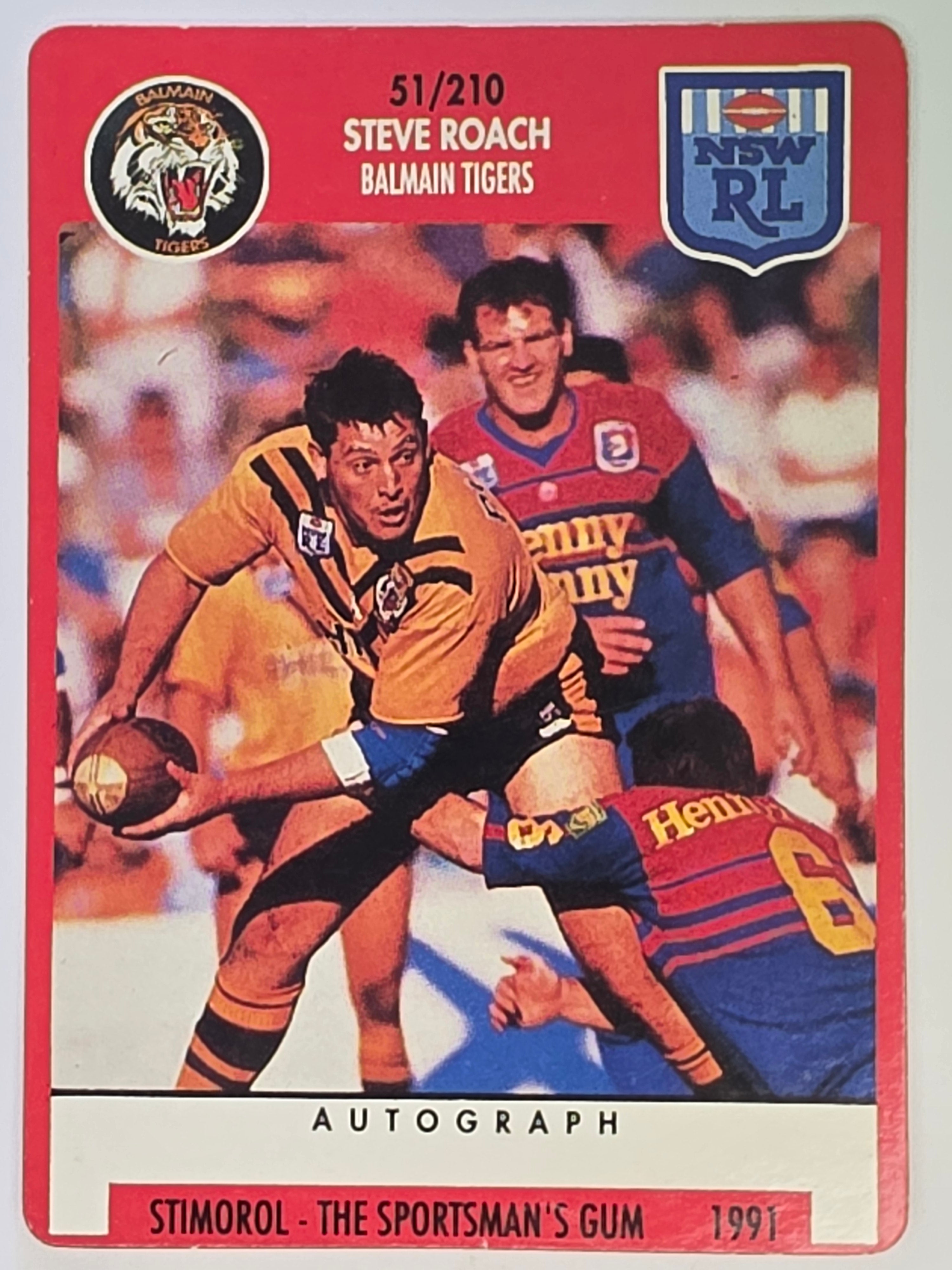 NRL 1991 Stimorol | Base Card #051 | Steve Roach | Balmain Tigers