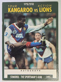 NRL 1991 Stimorol | Base Card #175 | Tour Action Kangaroo vs Lions