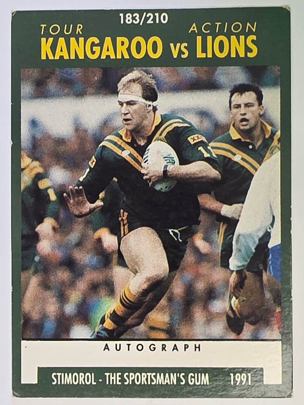 NRL 1991 Stimorol | Base Card #183 | Tour Action Kangaroo vs Lions