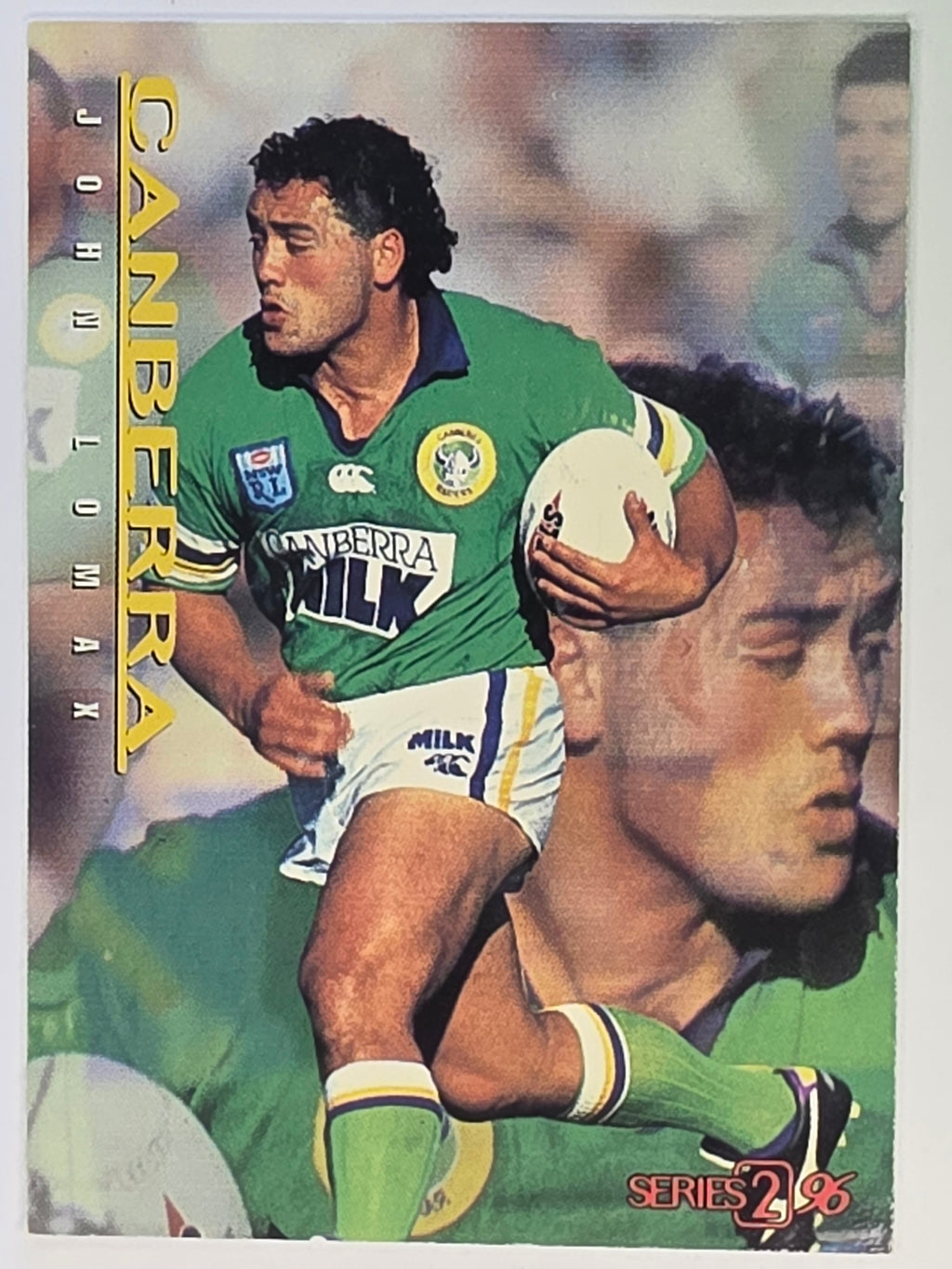 NRL 1996 Dynamic Series 2 Base Card #024 John Lomax Canberra Raiders