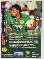 NRL 1996 Dynamic Series 2 Base Card #024 John Lomax Canberra Raiders