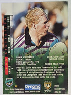 NRL 1996 Dynamic Series 2 Base Card #052 Gavin Whittaker Gold Coast Chargers