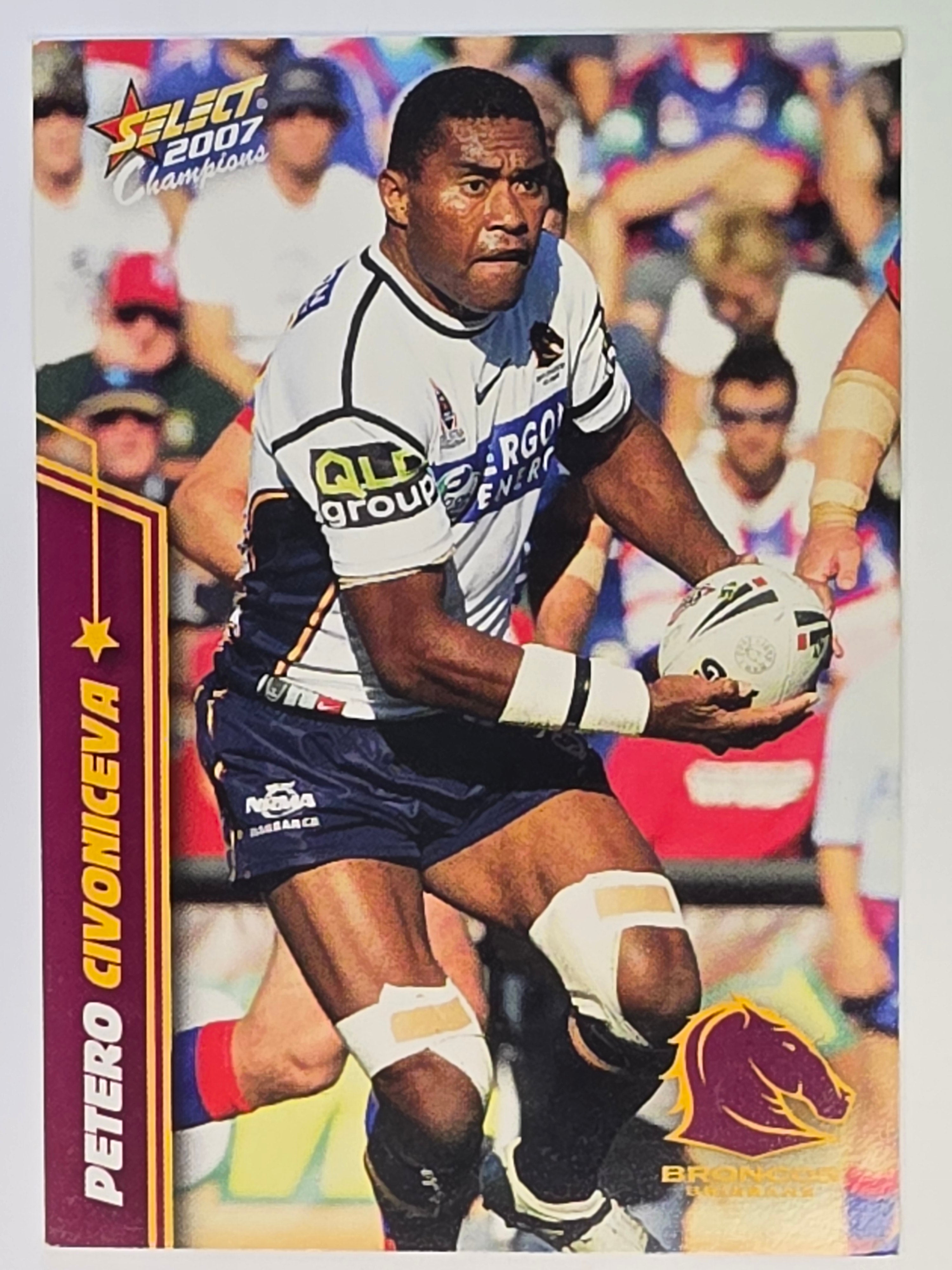 NRL 2007 Champions Base Card #9 Petero Civoniceva Brisbane Broncos