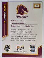 NRL 2007 Champions Base Card #15 David Stagg Brisbane Broncos