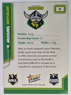NRL 2007 Champions Base Card #36 Michael Weyman Canberra Raiders